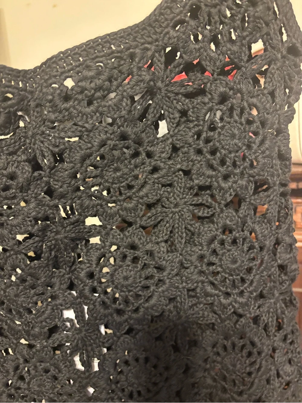 Frankie's Bikinis Black Crochet Swim Coverup Mini Dress